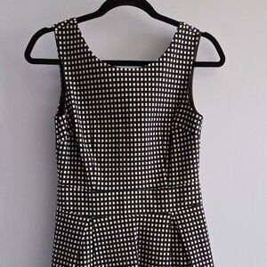 Textured Gingham Fit and Flare Mini Dress